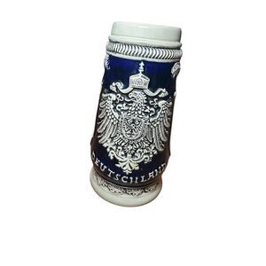 vintage Blue Gerz Deutschland Pewter beer stein germany 16Oz